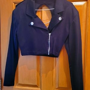 Frederick's of Hollywood zip black top